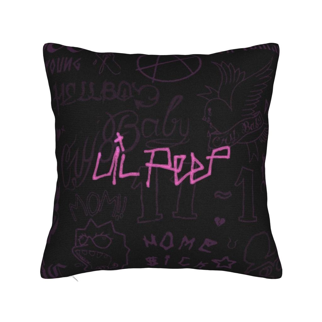 Lil Peep Pillowcase Printed Polyester Cushion Cover Decorative Throw Pillow Case Cover Sofa Zippered 40X40cm