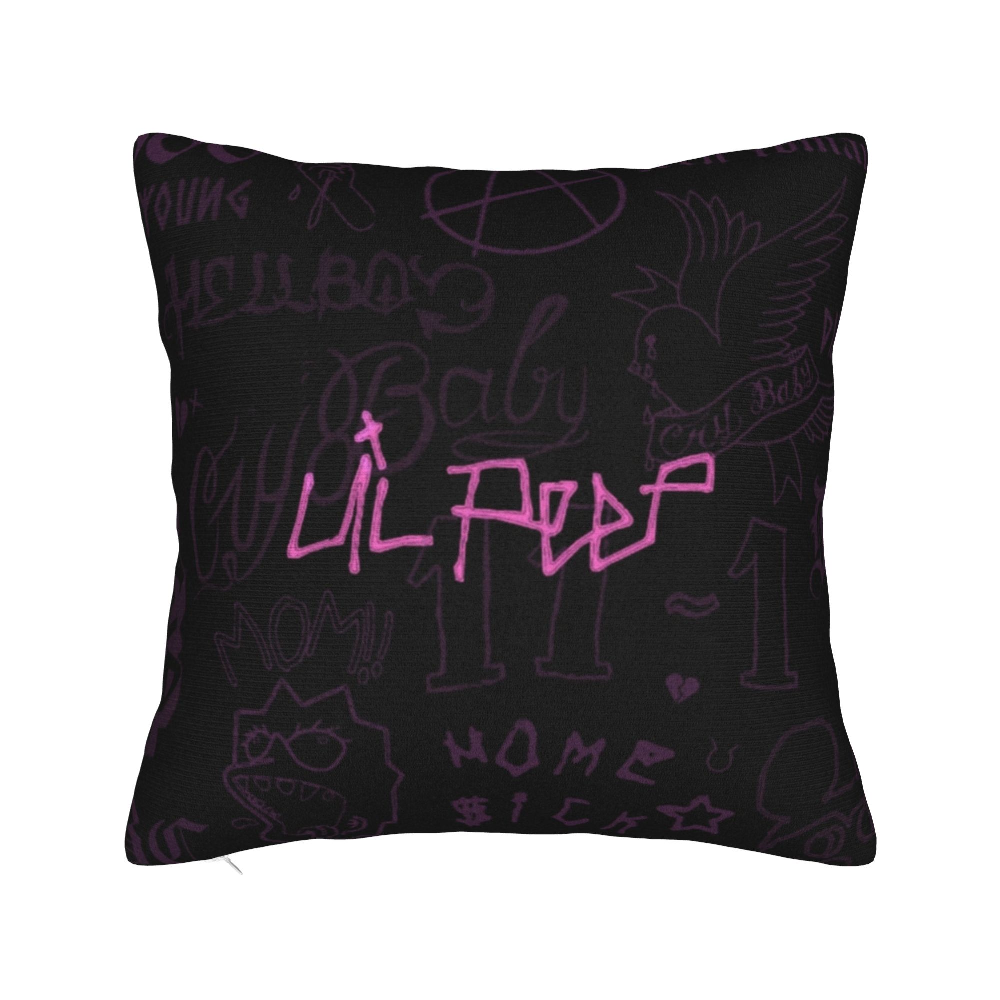 

Lil Peep Star Shopping Текст Песни Фото с Автографом Наволочка Мягкая Ткань Чехол для Подушки Декор Наволочка для Подушки-Пледа Домашний На молнии 18 30x30cm 12x12in