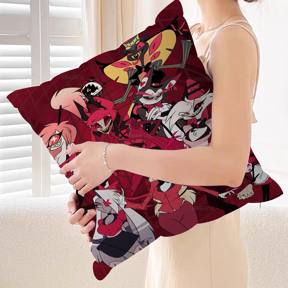 H-Hazbin Cartoon Hotel Pillow Cover For Bedroom Room And Living Room Sofa Decorative Cushion Cover