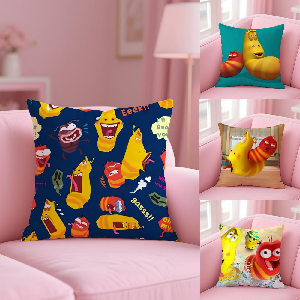 Classic Funny Anime LLarva Cushion Cover Plush Fabric Soft DoubleSided Printed Sofa Warm Winter Home Gift Pillow Cover