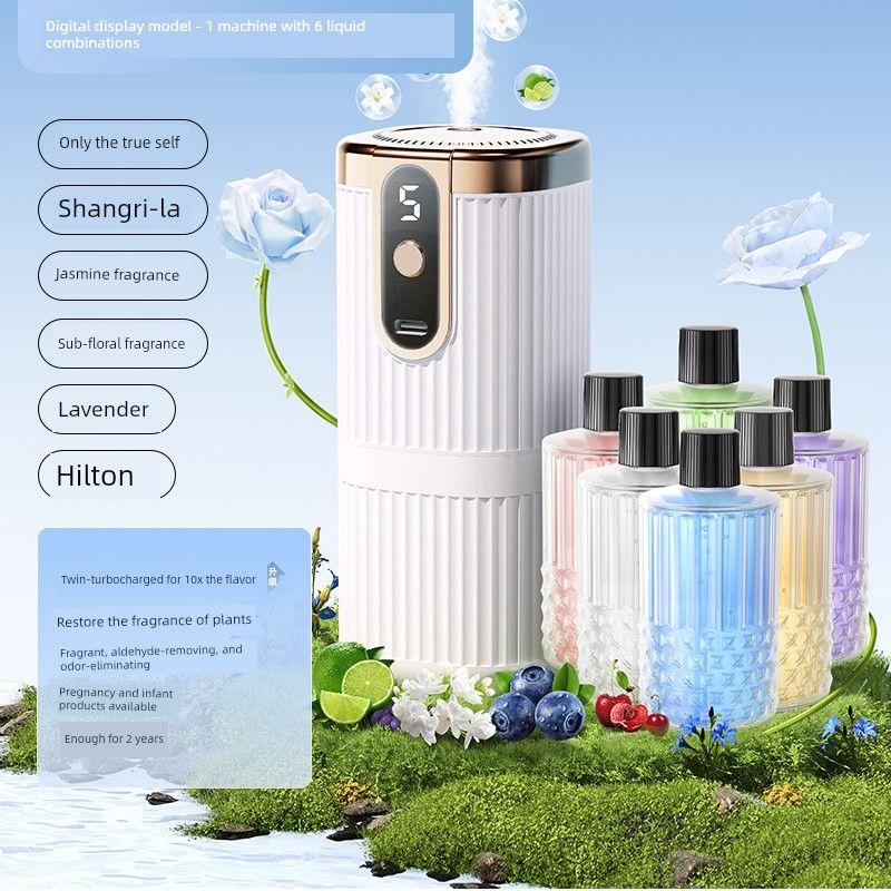 Car-Mounted and Household Digital Display Timer Fragrance Diffuser for Rooms, Bathrooms, and Bedrooms, Essential Oil Perfume Spray Automation