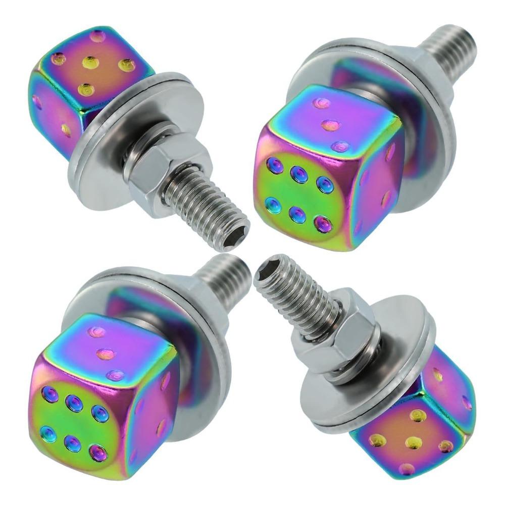 4Pcs Rust Resistant License Plate Screws Anti Loosening Frame Fastener Bolts Vehicle Accessories