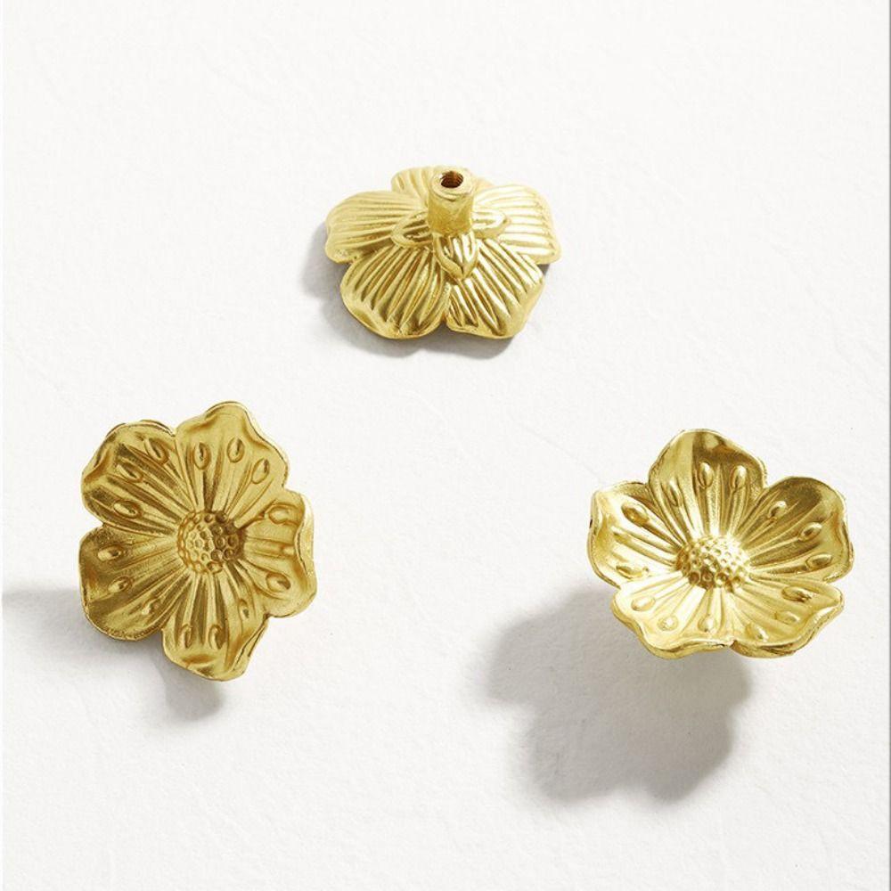 Cherry Blossom Shape Floral Cabinet Knob Brass Cupboard Decorative Knob  Wardrobe