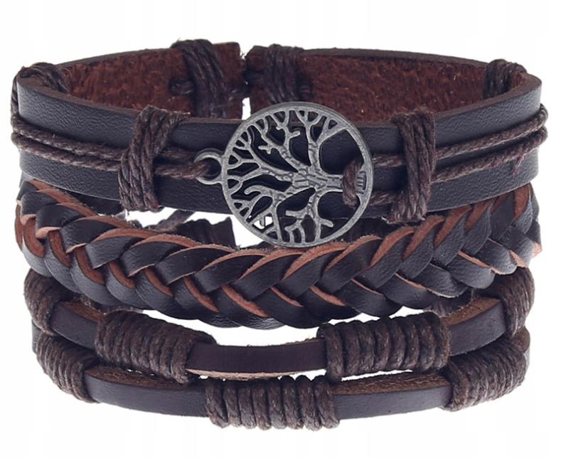 Men's Leather Bracelet Tree Stylish Elegant Gift For Him