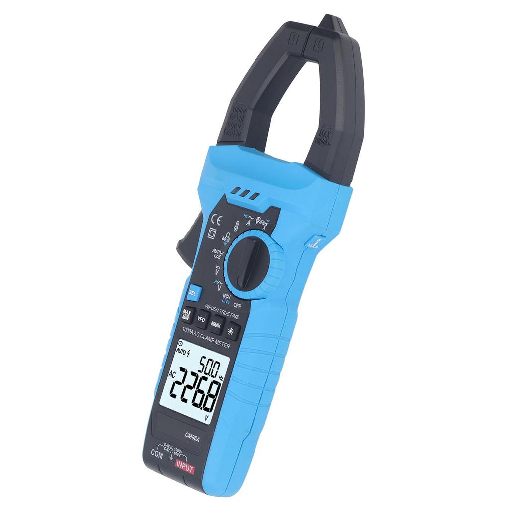 Digital Clamp Meter Multimeter 1000A AC Current Voltage Temperature Capacitance Resistance Diodes Continuity Tester