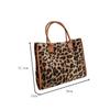 Winter Leopard Print Plush Underarm Bag Women PU Leather Soft Fluffy Shoulder Tote Handbag