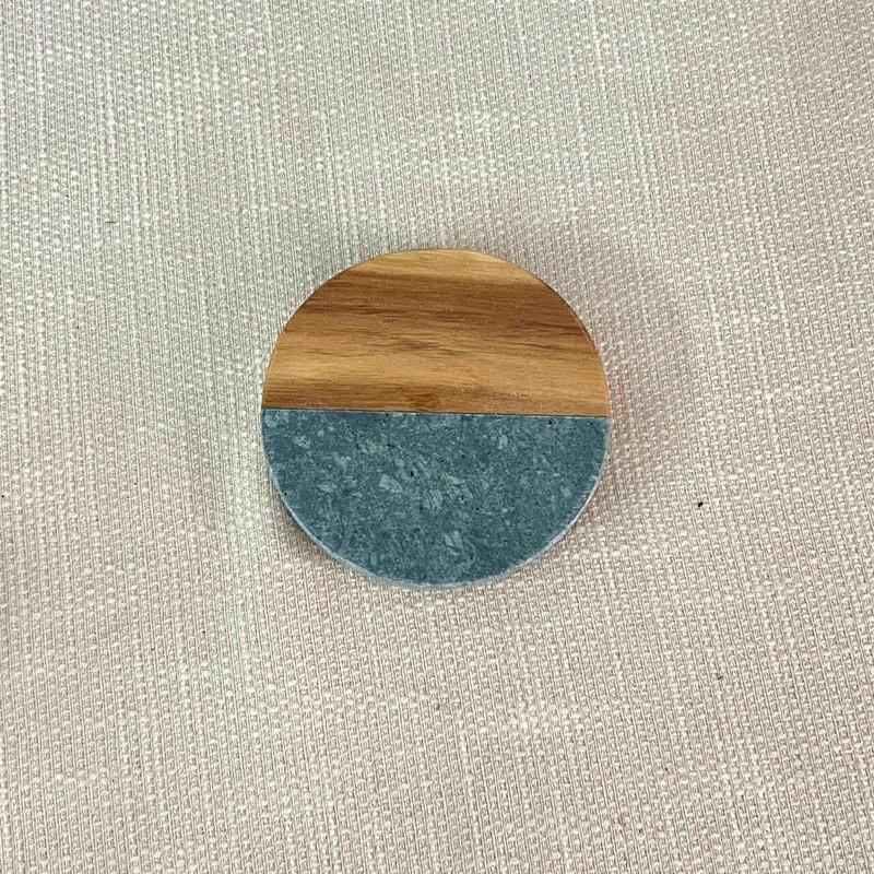 Abay Marble & Wood Coaster Set