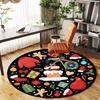 1pc Christmas, holiday Round Chair mat Area Rug - Non-Slip, Floor Mat for Office, Bedroom, and Indoor Decor -1002019