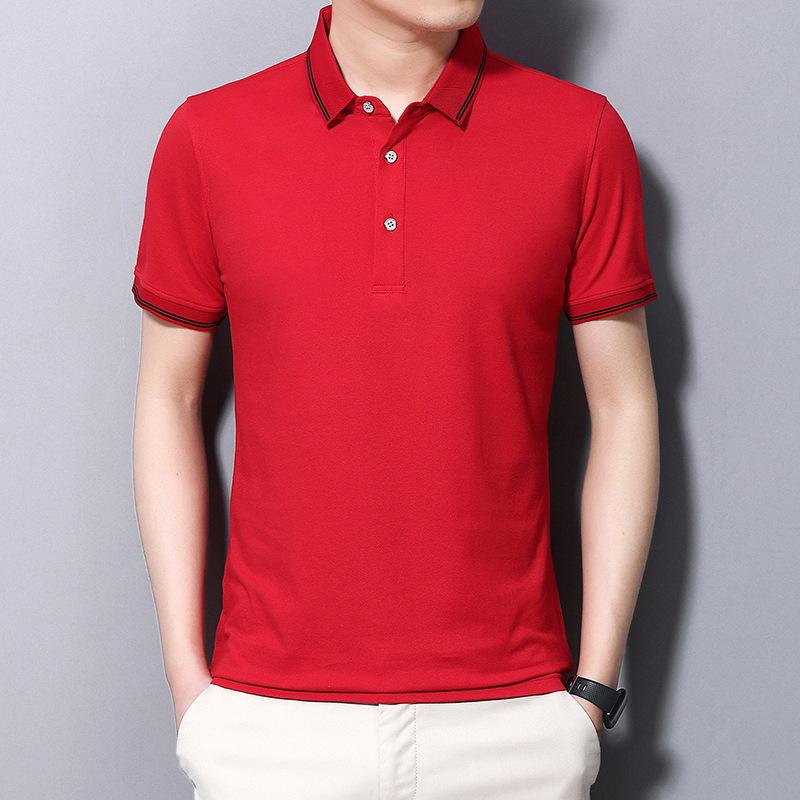 

Летняя мужская футболка, новая однотонная тонкая мужская рубашка поло для молодежи и людей среднего возраста, хлопковая футболка с короткими рукавами, мужская одежда XXXXL