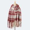 Autumn and winter new mohair plaid scarf women's thickened high-end imitation cashmere scarf atmosphere warm scarf