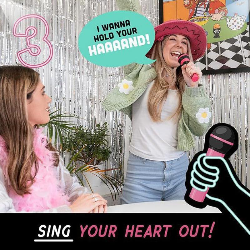 Grab The Mic Karaoke Hra, Zábavná Desková Hra pro Děti i Dospělé, Perfektní pro Párty & Narozeniny