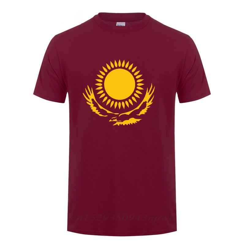 Maglietta Cool Bandiera del Kazakistan Uomo Kazako Estate Manica Corta Girocollo Cotone Novità Divertente Casual Maglietta Maglietta Dropshipping