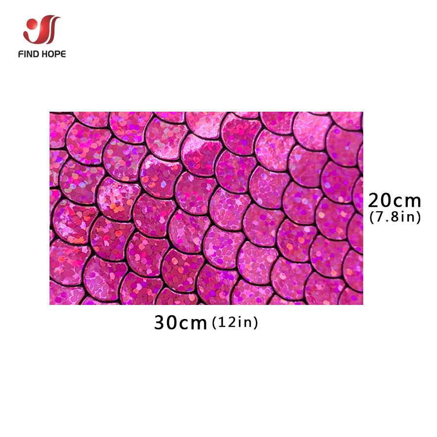 Holographic Iridescent Sparkle Mermaid Scale PU Faux Leatherette Fabric Foil DIY Bow Bags Craft Making Earring Handmade