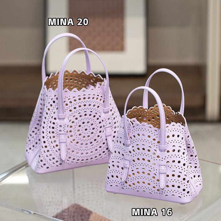 Velkoobchodní továrna prémiová niche vyřezávaná dutá taška na zeleninu Mina kožená dámská taška přes rameno crossbody tote taška