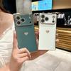 Fashion Plating Glossy Silicone Heart-Shaped Case For IPhone 17 Pro Max Air 16 15 14 13 12 11 Plus Shockproof Bumper Back Cover