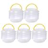 5Sets Collapsible Brush Washing Bucket Portable Foldable Paint Brush Washer for Watercolor Acrylic Oil Painting Artists Camping