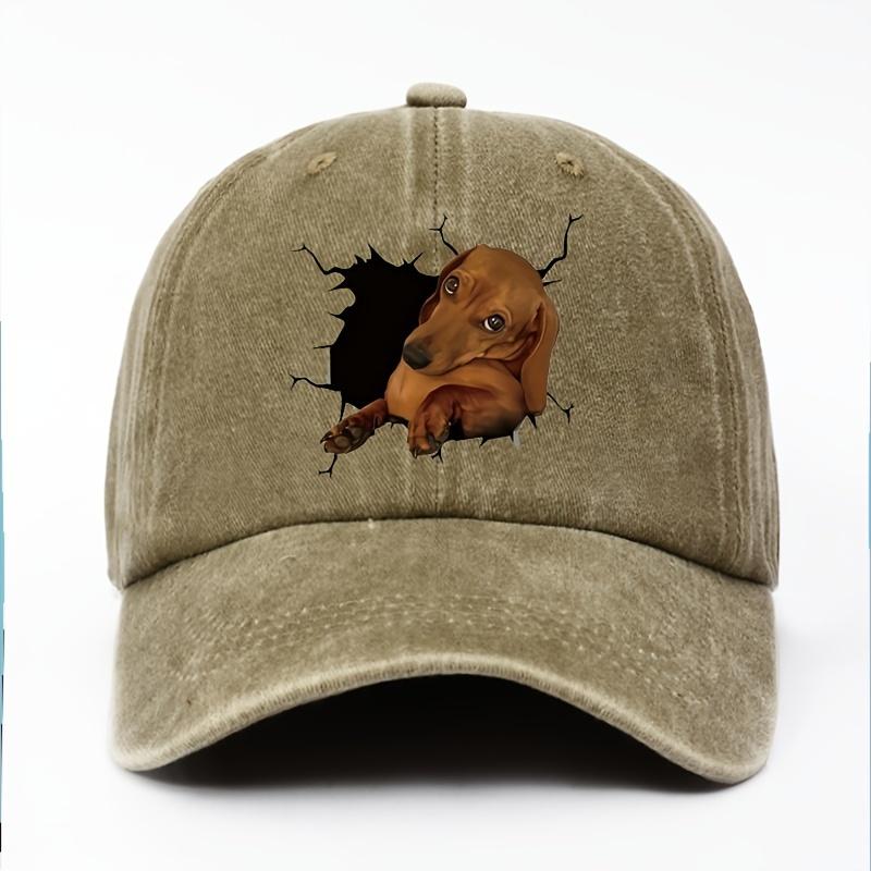 Printed dog baseball cap, breathable, lightweight, men's and women's hiking outdoor hiking duck tongue cap
