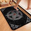 Dark Gothic Pentacle Ruby Accents Patterned Rug Nonslip Thick Carpet For Living Room Bedroom Hallway Home Decor Birthday Gift
