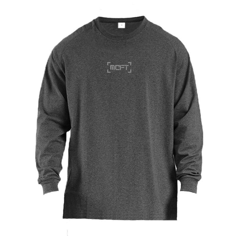Muscleguys New Simple O-neck T-shirt Loose Spring and Autumn Clothes Men's Sports Running Thin Bottoming Shirt