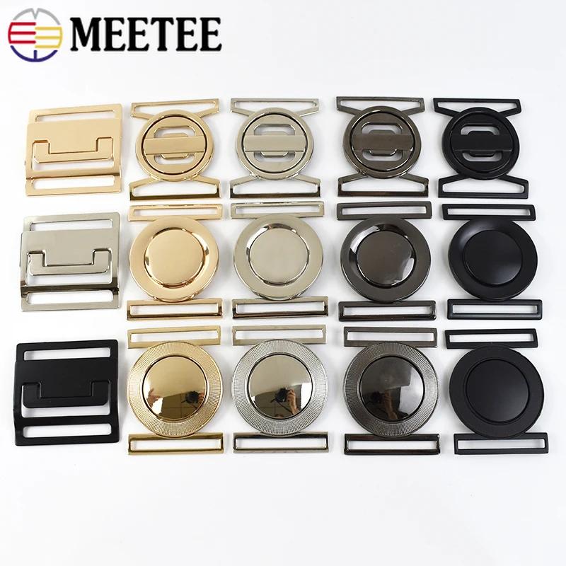 1/2/4/5Pcs Meetee 50mm Metal Belt Buckles Decor Button for Windbreaker Coat Down Jacket Sewing Clasp Buttons Clothes Accessory