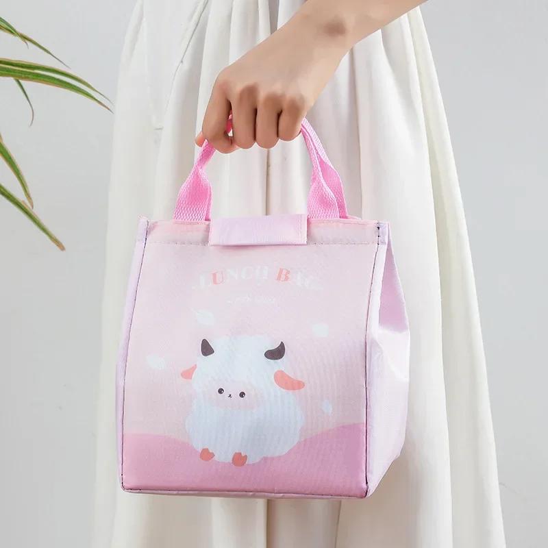 Cartoon Portable Insulated Lunch Box Bag Bento Bag Insulated Refrigerated and Insulated Bag Aluminum Foil Thickened Lunch Bag