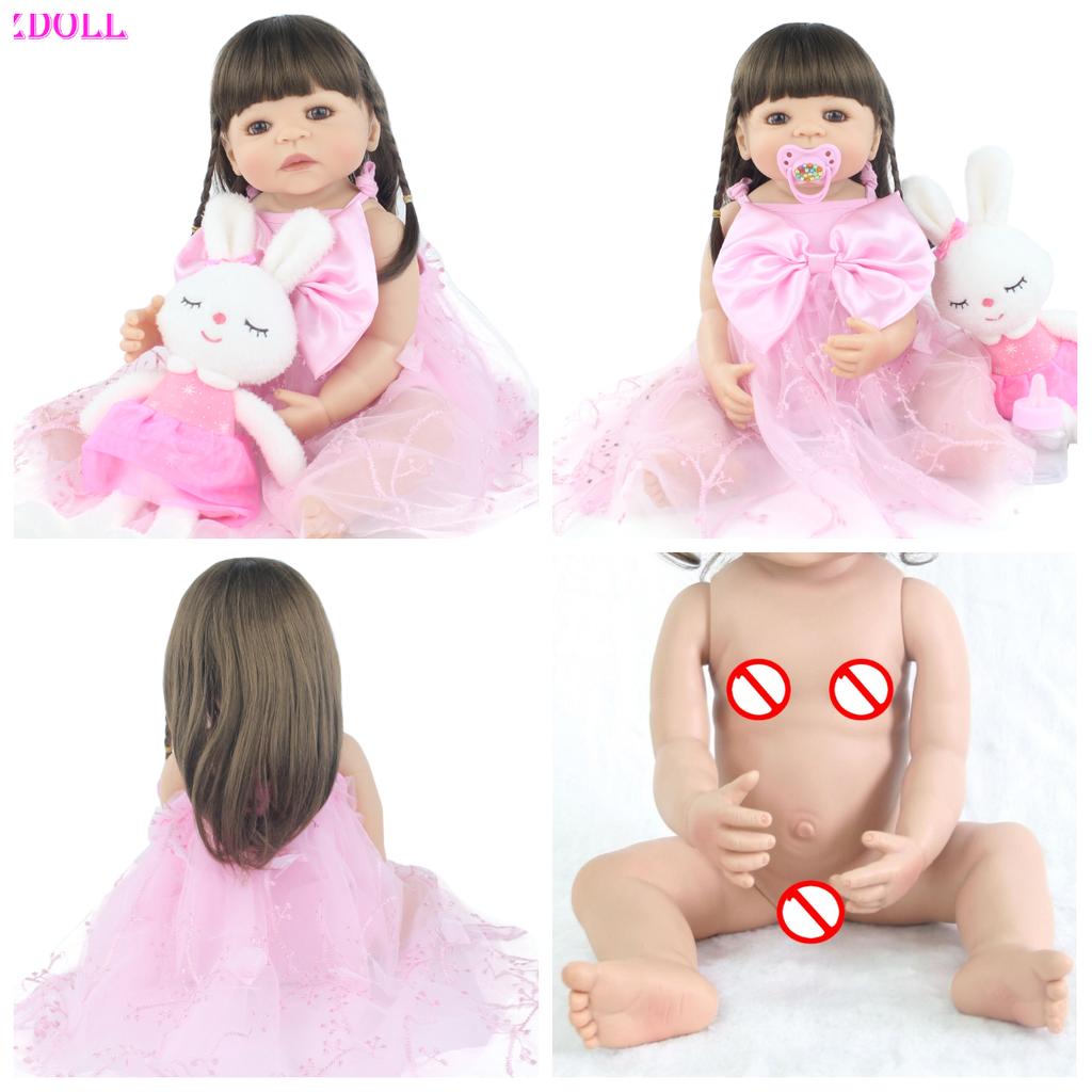 BZDOLL 55cm pełna silikonowa lalka Bebe Reborn realistyczne miękkie winylowe księżniczka jednorożec dzieci dziewczyna zabawka do kąpieli prezent urodzinowy dla dzieci