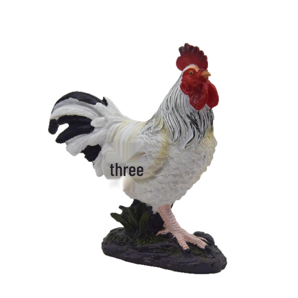 Pastoral Resin Rooster & Hen Garden Statues