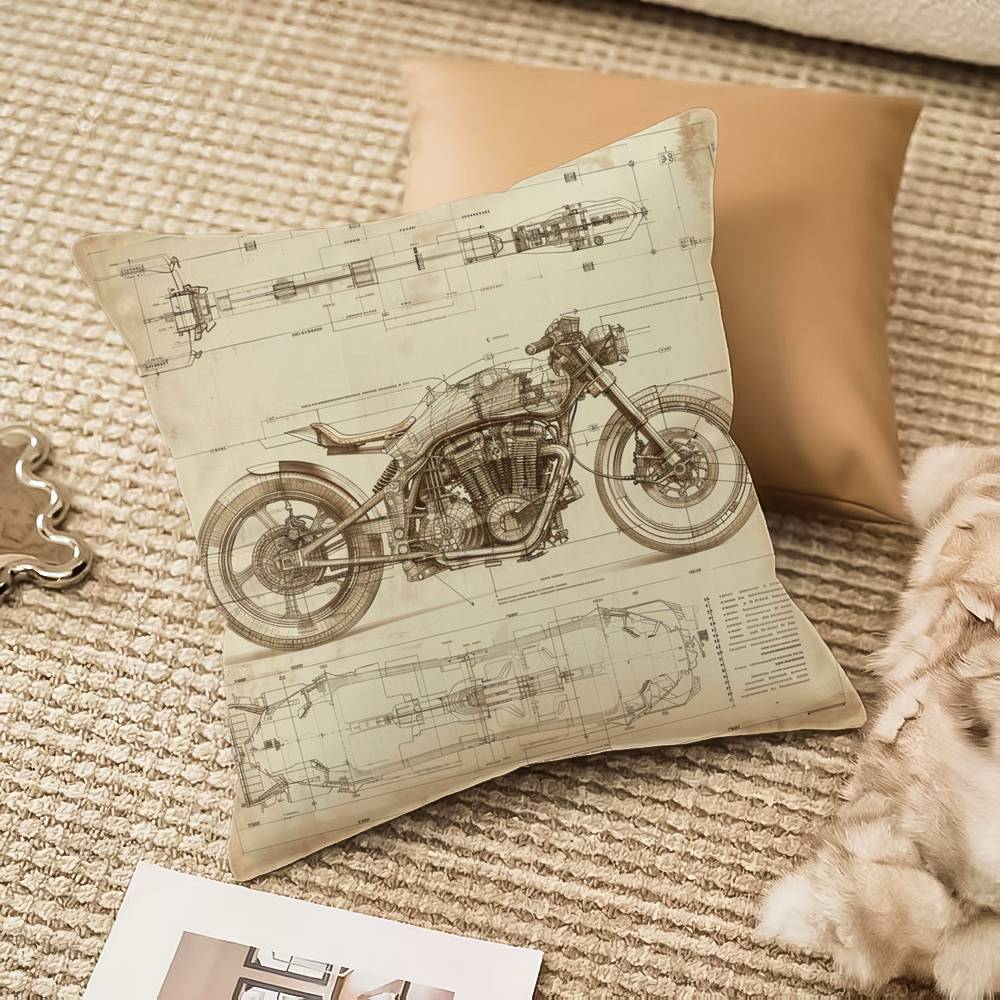 Da Vinci Inspired Sketches Pillow Case Anti-dustmite Invisible zipper Sofa Bed