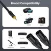 Flexible Dual 3pin XLR Male To 1/8in TRS Plug and Play 0.5m / 1.64ft Stereo Y Splitter Cable Microphone Cable