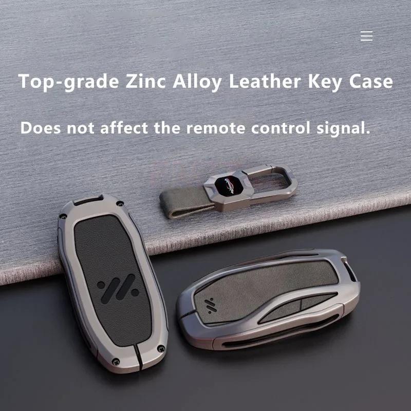 Zinc Alloy Leather NFC Key Case for IM LS6 MAX LS7 PRO L7 Dynamic Car Remote Protection Cover Bag Shell Keychain Accessories