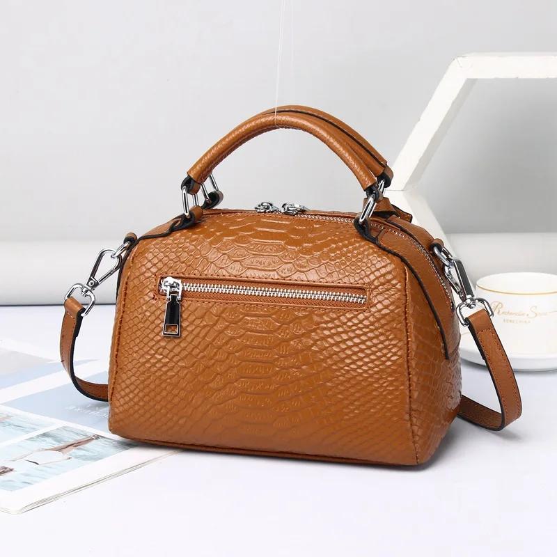 Borsa in Vera Pelle di Mucca da Donna Nuova alla Moda Borsa Trendy Alta Qualità da Donna a Singola Spalla Borsa a Tracolla Pelle Morbida