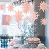 6pcs Card Paper 3D Hollow Snowflake Hanging Ornaments Decoration for Christmas Party