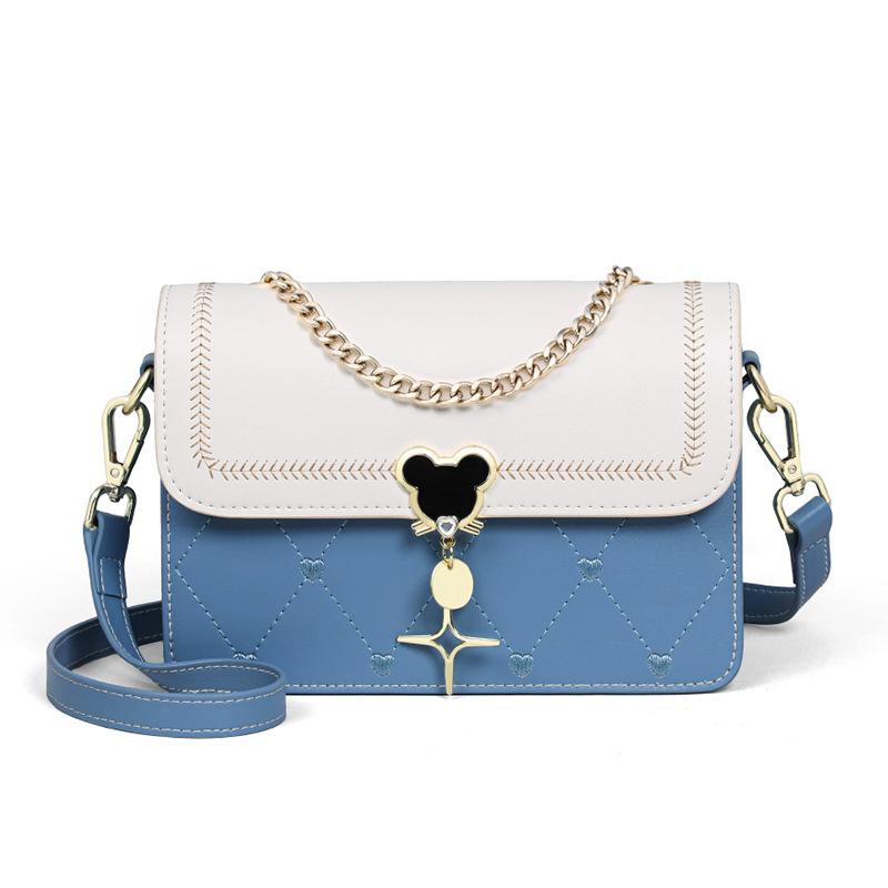 

Новая сумка через плечо на цепочке, маленькая квадратная сумка на одно плечо из воловьей кожи, подарок на день рождения, легкая, роскошная и элитная сумка