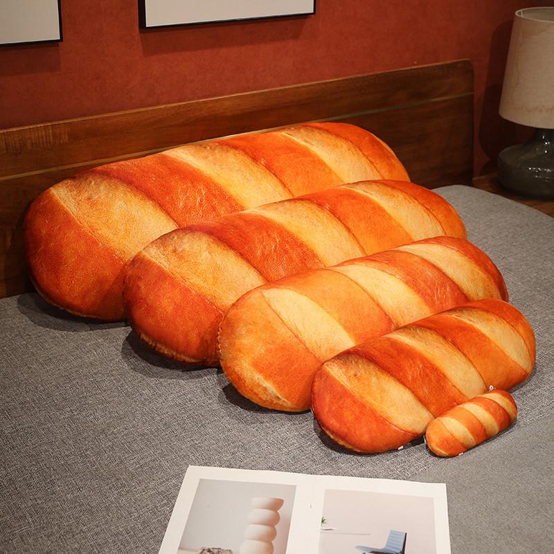 3D Simulation Bread Plush PillowSoft Butter Toast Bread Food Pillow Lumbar Back Cushion Stuffed Toy designed for Home Decor