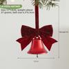 Christmas Creative Ornaments for Christmas Tree, Bow-shaped Ironwork Circular Bell Pendant, Festive Scene Decoration