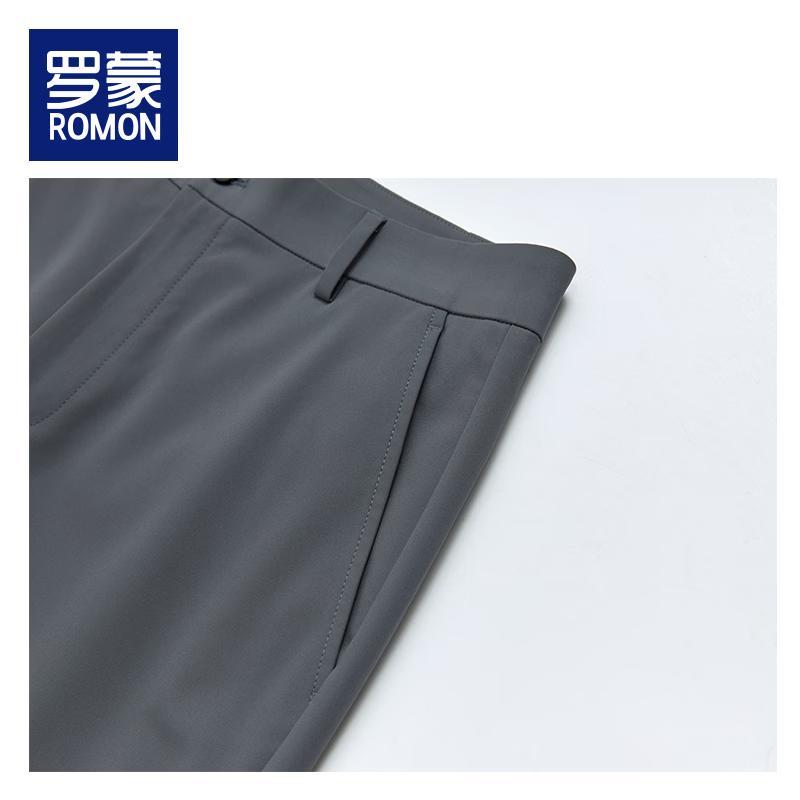 ROMON Men's Business Casual Straight-Leg Commuter Trousers