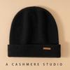 Pure cashmere knitted hat men's thickened versatile headgear thermal ear protection hat