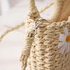Yogodlns Fashion Hand-Woven Straw Beach Bags Women Handmade Moon Basket Shoulder Bag Summer Bohemian Travel Crossbody Bags