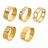 18K Gold Plated Honeycomb Pattern Stainless Steel Wide Bracelet with Zirconia Inlaid - European & American Fashion.