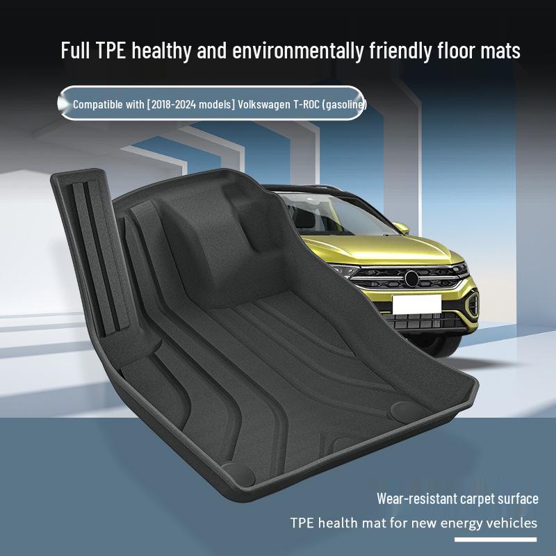 TPE Car and Trunk Floor Mats for 2018-2024 Volkswagen T-ROC (Left-Hand Drive)
