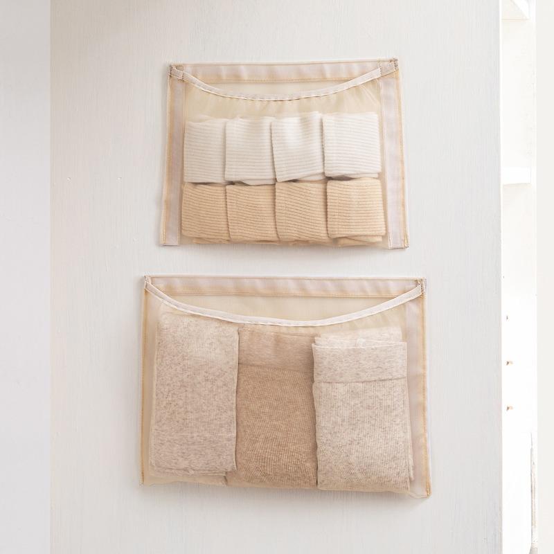 Hanging Underwear Storage Bag Breathable Mesh Organizer for Socks Panties Door and Wardrobe Mounted Space Saver for Dorm