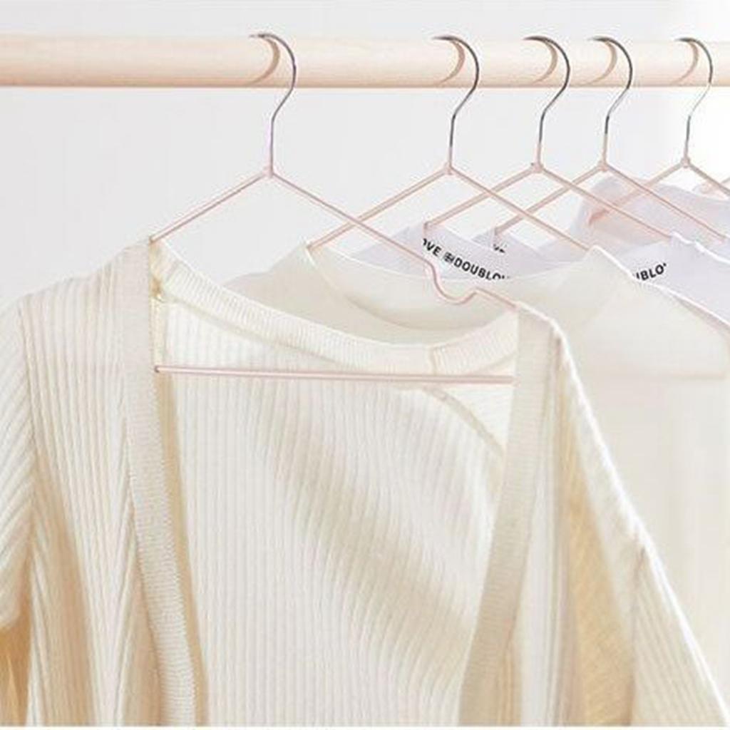 10PCS 40cm Clothing Hanger Coat Hanger Clothes Drying Rack Stainless Steel Laundry RackPink