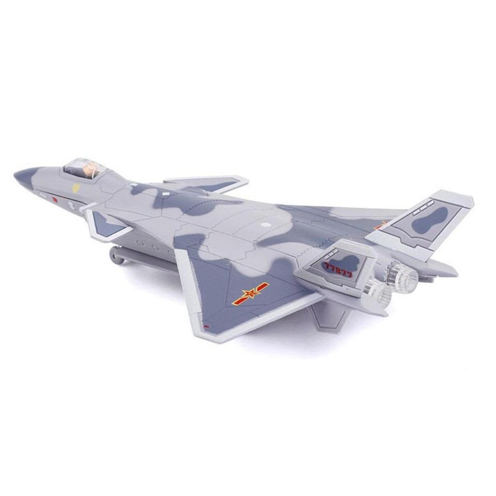 1/100 Scale J-20 Alloy Stealth Fighter Aircraft Airplane Model Simulation Metal Fighter Battle Plane Model Sound Light Kids Gift