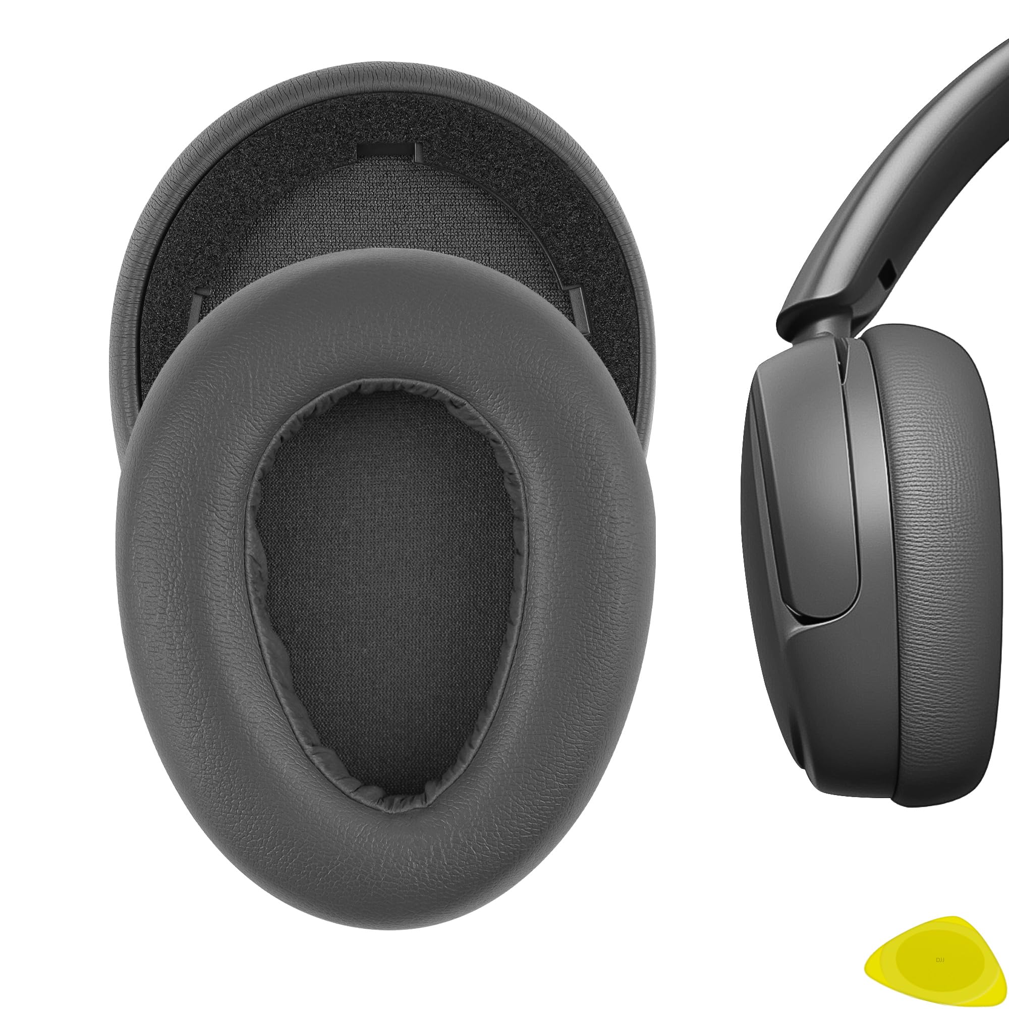 

Geekria QuickFit Earpads Compatible with JLab JBuds Lux ANC Wireless Ear Cups Headphones, Pads/Ear (Protein Leather/Graphite)