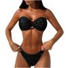 Zweiteilige Damen-Pailletten-Bikini-Sets O-Ring -Farbe Sexy Trägerloser Bikini