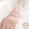 Pure silver pink cherry blossom bracelet is beautiful, stylish, and elegant, suitable for gifting and daily wear