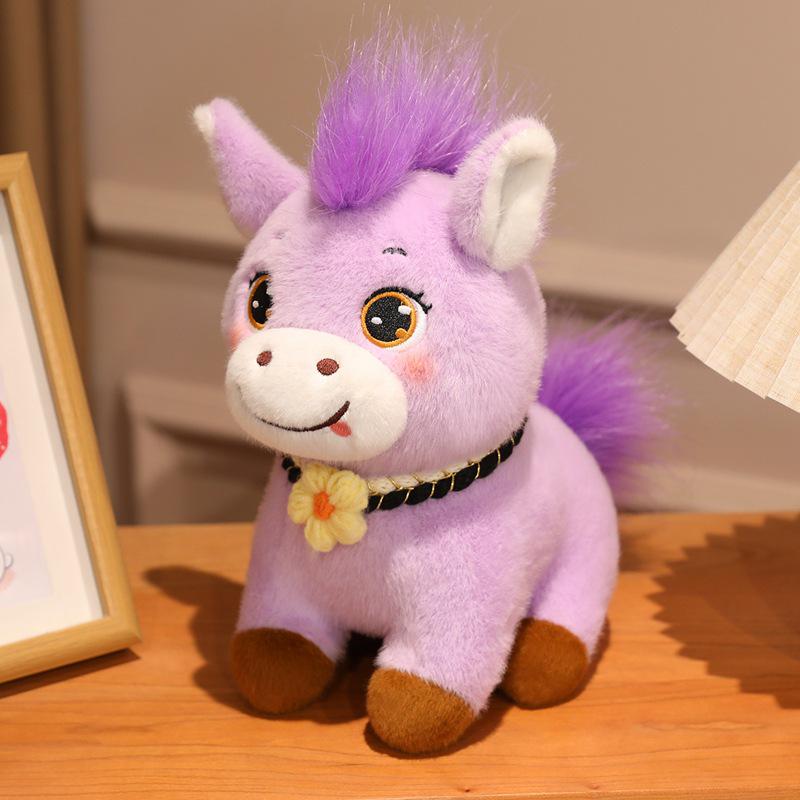 Year of the Horse Fluffy Pony Plush Mascot - Office & Home Decoration Gift