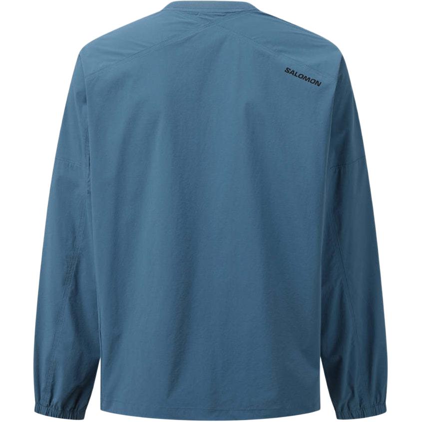 SALOMON Logo Letter Print Pattern Round Neck Long Sleeve T-Shirt Men Tops Blue C28137
