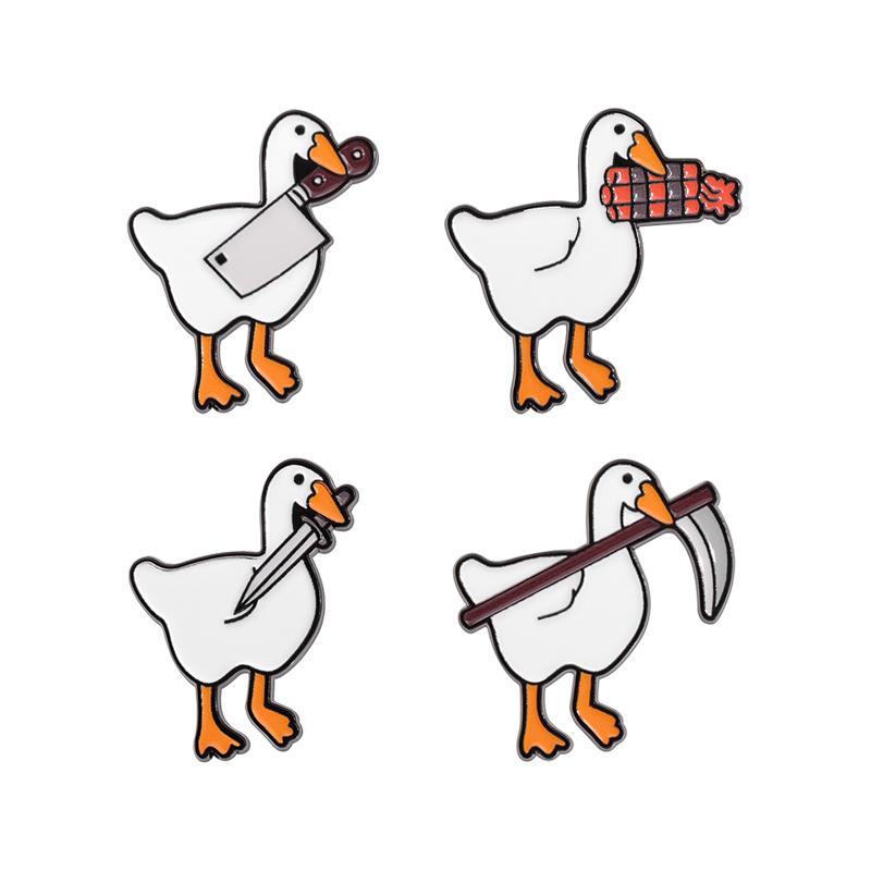 3-6 Stk./Set Tier-Serie Emaille-Anstecknadeln Capybara Frosch Cowboy Ente Killer-Huhn Broschen Reversabzeichen Schmuck Geschenk für Freunde