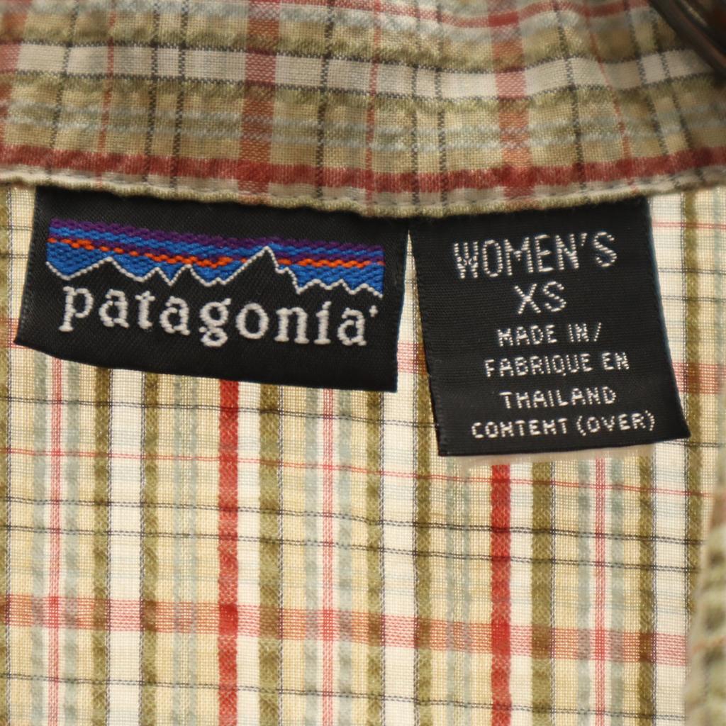 Patagonia Check Pattern Short Sleeve Seersucker Shirt 53390SP02 Outdoor Women Used